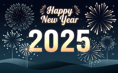  Happy new year 2025 typography Design