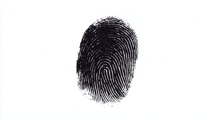 Black fingerprint vector illustration on white background Flat design detailed and intricate High resolution and professional photograph Suitable for various uses such as print or digital media