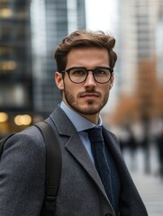 Fototapeta premium Casual Businessman in a City Environment