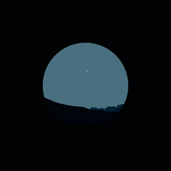 natural landscape in circle illustration vector.