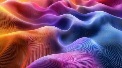 Obraz premium 85. 3D vibrant curves in a gradient of colors forming a dynamic, continuous effect
