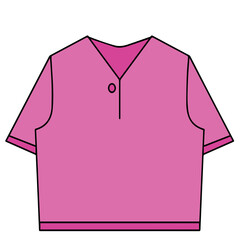 Fashion clothing illustration. V-neck