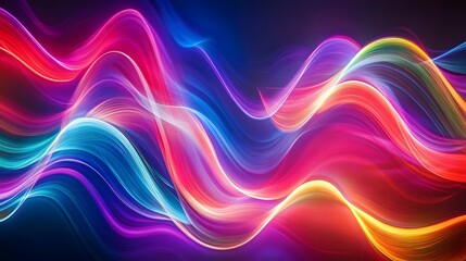 Obraz premium 91. Bright, undulating curves of light in various colors forming a continuous pattern