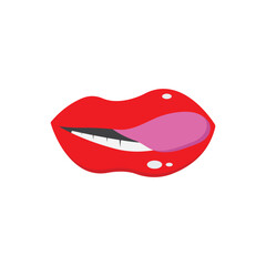 Vector illustration of sexy woman lips with different emotions.