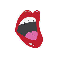 Vector illustration of sexy woman lips with different emotions.