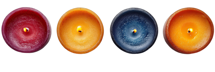 Holiday candles with burning flames candlelight isolate on Transparency Background