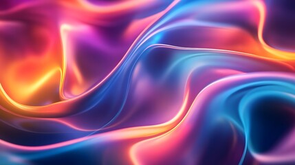 Naklejka premium 67. Bright, abstract curves of light in a spectrum of colors forming a dynamic 3D effect