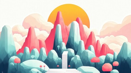 Enhancing Visual Appeal: Textures and Gradients in Flat Design Illustration