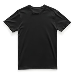 Blank Black T-shirt Mockup on White Background for Branding and Advertising