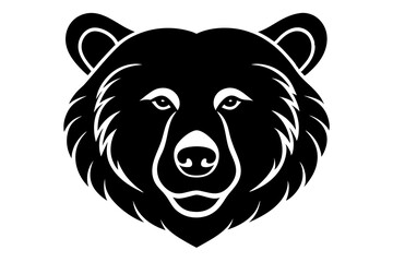 Bear head icon silhouette vector illustration on a white background
