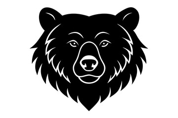 Bear head icon silhouette vector illustration on a white background