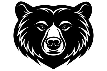 Bear head icon silhouette vector illustration on a white background