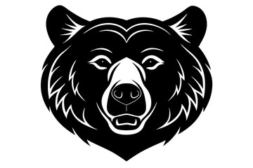 Bear head icon silhouette vector illustration on a white background