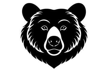 Bear head icon silhouette vector illustration on a white background