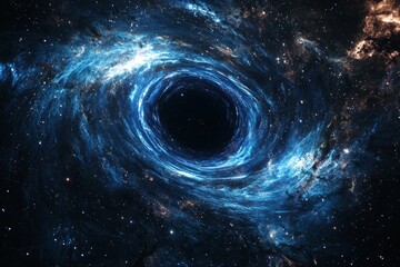 Black hole in space illustration created with Generative AI