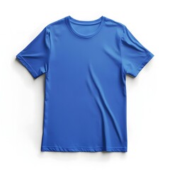 Photo of Blank Blue T-shirt Mockup on White Background