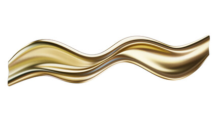 A smooth, wavy golden ribbon-like shape with a glossy finish.
