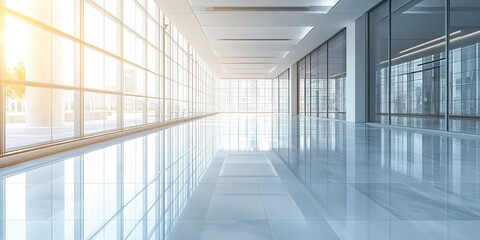 Obraz premium Modern office building with empty floor offering ample copy space image 