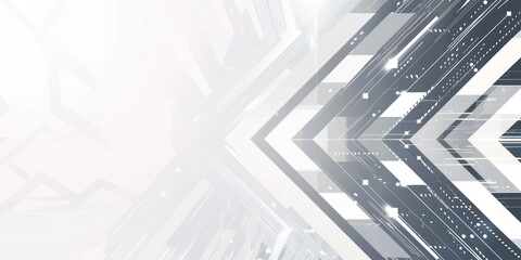 Abstract grey and white geometric lines and shapes background. Futuristic design concept.