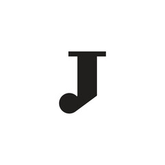 Logo letter J capital unique design with blank background