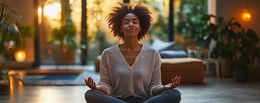 Person practicing progressive muscle relaxation in a quiet room, focusing on releasing physical tension, illustrating the connection between physical and mental well-being