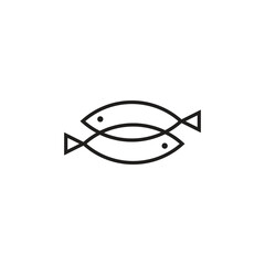Logo double fish unique design with blank background