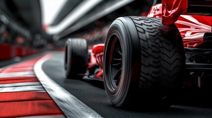 Red Race Car on a Track