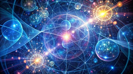 Obraz premium Abstract background with mathematical models for complex systems