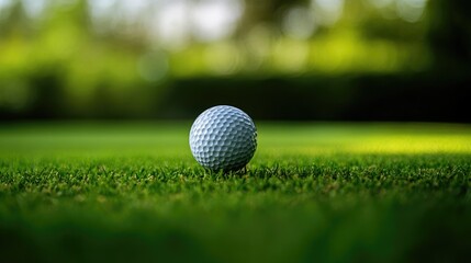 Obraz premium A golf ball teed up and ready for a powerful drive, symbolizing the start of a round