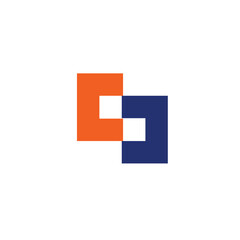 Logo square cut unique design with blank background