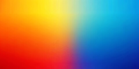Obraz premium Vibrant gradient background transitioning from blue to yellow to red with a smooth transition