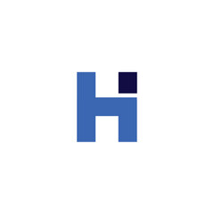 Logo letter H dot pixel square unique design with blank background