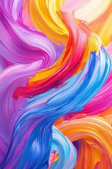 Obraz premium Abstract Colorful Swirling Paint Strokes Background.