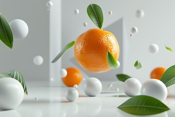 Isolated juicy orange fruit on white background, ripe and sweet, perfect for healthy diet and...