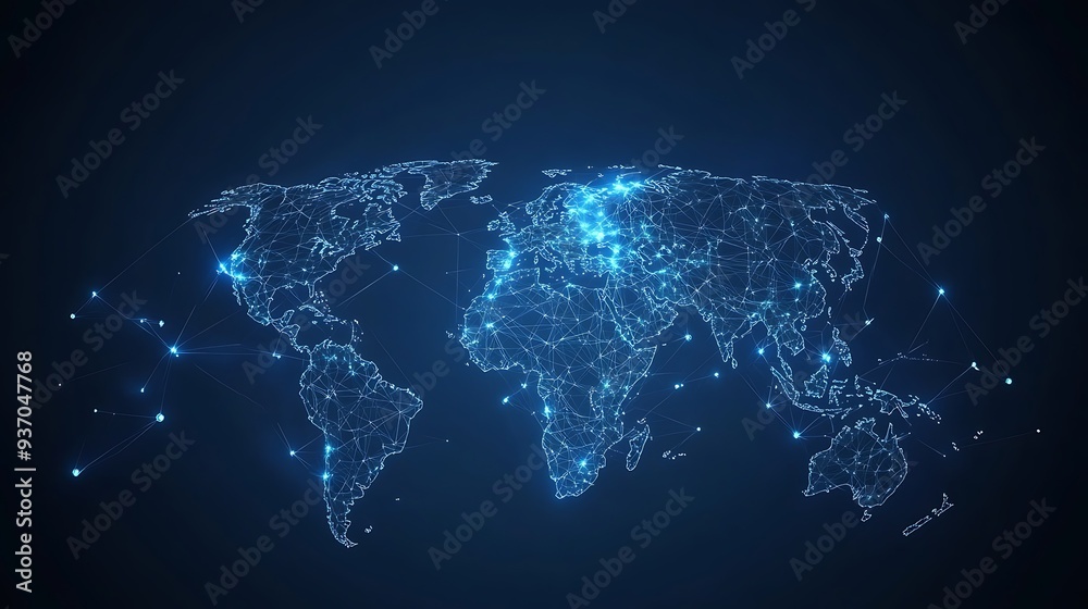 Poster A Digital Representation of the Earth with a Network of Lines and Points of Light