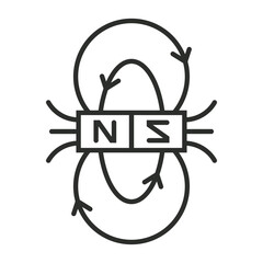 Physics outline icons, minimalist vector illustration and transparent graphic element. Isolated on white background