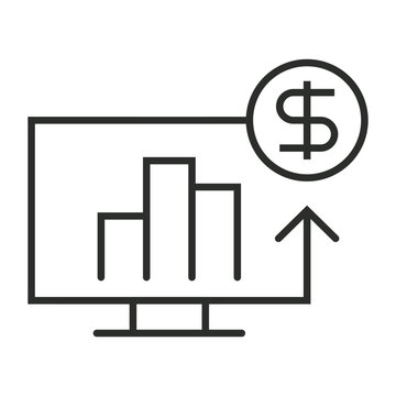 financial growth chart on computer screen clip art preview