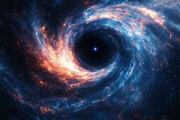 Black hole in space illustration created with Generative AI