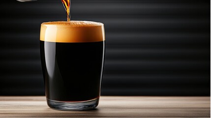 Pouring Dark Beer into a Glass