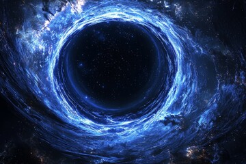 Black hole in space illustration created with Generative AI