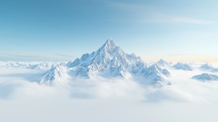 Obraz premium Snowy Mountain Peaks Above Cloudscape