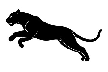 Silhouette of a jumping tiger, tiger icon. vector illustration
