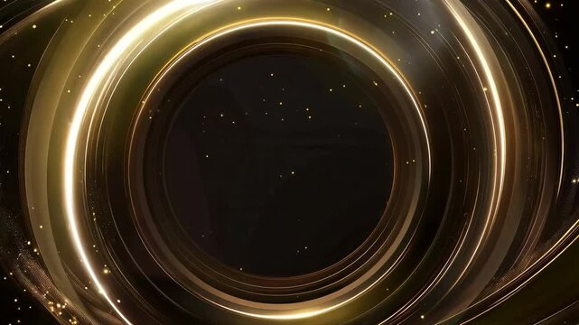 Elegant golden swirl with sparkling particles, creating a mesmerizing atmosphere of mystery and luxury.