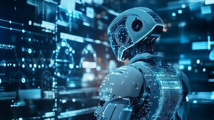 Fototapeta premium high-tech environment facilitate the seamless operation of advanced robotic systems