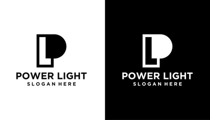 LP PL abstract monogram  logo template vector