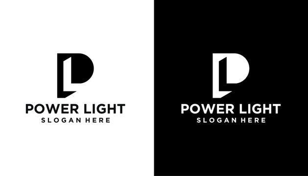 LP PL abstract monogram  logo template vector