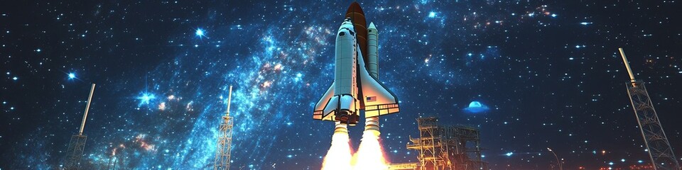 Naklejka premium The countdown clock ticks down at the launch base. What thoughts run through the minds of those who have brought the shuttle to this point