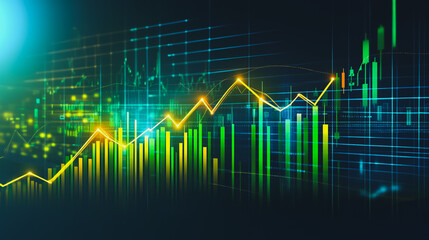 charts and graphs with statistics to analyze business potential and forecast future development of companies growth.