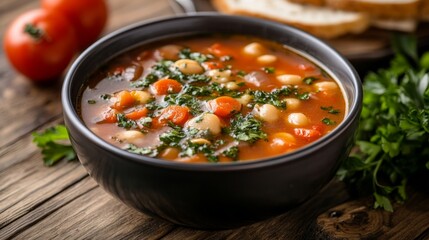Bowl of tomato soup with