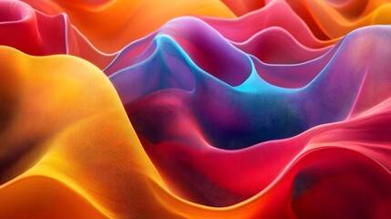 Obraz premium 14. Brightly colored waveforms twisting and turning in a three-dimensional space